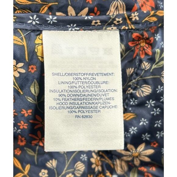 Lands' End Womens Down Coat 2XL Blue Navy Puffer Long Nylon Hood Winter Packable - Picture 5 of 7